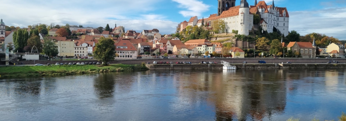 Stadtansicht von Meißen - Blick über die Elbe