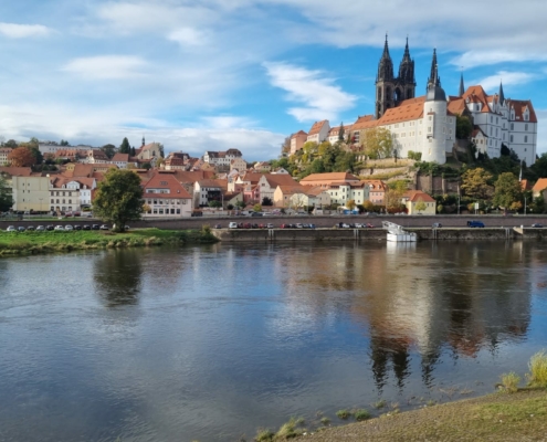Stadtansicht von Meißen - Blick über die Elbe