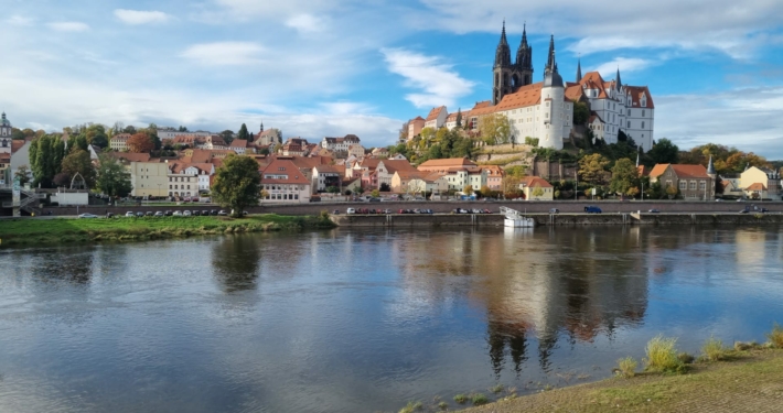 Stadtansicht von Meißen - Blick über die Elbe